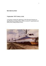 Kutatási anyagok 'The Significance of the European Dimension on Riga Machinery Building Factory (R', 2.                