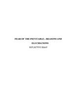 Összefoglalók, jegyzetek 'Fear of the Inevitable - Reasons and Elucidations', 1.                