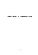 Kutatási anyagok 'Research Paper on the EU Energy Policy-Making', 1.                