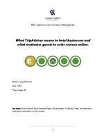 Kutatási anyagok 'What TripAdvisor Means to Hotel Businesses and what Motivates Guests to Write Re', 1.                