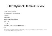 Összefoglalók, jegyzetek 'Osztályfőnöki tematikus terv', 15.                