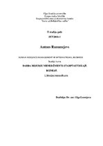 Összefoglalók, jegyzetek 'Human Resource Management in International Business', 1.                