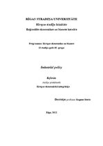 Kutatási anyagok 'Industrial Policy', 1.                