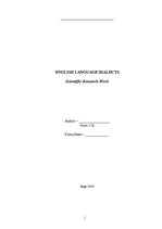 Kutatási anyagok 'English Language Dialects', 1.                