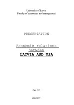 Összefoglalók, jegyzetek 'Economic Relations between Latvia and USA', 1.                