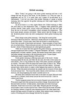 Esszék 'Global Warming - How it will Change the Way We Live in the Future', 1.                