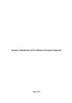 Kutatási anyagok 'Germany's Reunification and It's Influence on European Integration', 1.                