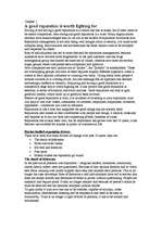 Összefoglalók, jegyzetek 'Winning Reputations', 1.                