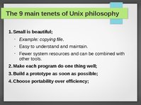 Prezentációk 'Linux and Unix Philosophy', 5.                