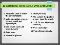 Prezentációk 'Linux and Unix Philosophy', 7.                