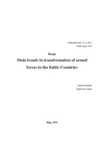 Kutatási anyagok 'Main Trends in Transformation of Armed Forces in the Baltic Countries', 1.                