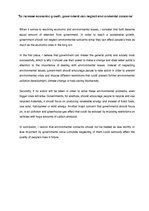 Esszék 'To Increase Economic Growth, Government Can Neglect Environmental Concerns', 1.                