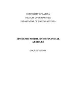 Kutatási anyagok 'Epistemic Modality in Financial Articles', 1.                