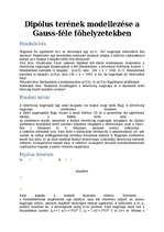 Összefoglalók, jegyzetek 'Dipólus terének modellezése Excel segítségével', 1.                