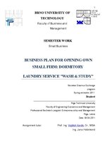 Üzleti tervek 'Business Plan for Opening Own Small Firm: Dormitory Laundry Service "Wash & Stud', 1.                