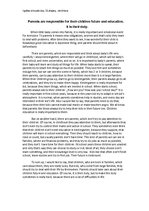 Esszék 'Parents Are Responsible for Their Children', 1.                