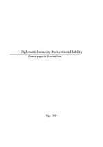 Esszék 'Diplomatic Immunity from Criminal Liability', 1.                