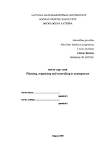 Kutatási anyagok 'Planning, Organizing and Controlling in Management', 1.                