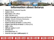 Prezentációk 'The Republic of Belarus and the European Union Partnership', 2.                