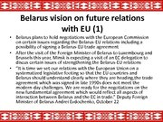 Prezentációk 'The Republic of Belarus and the European Union Partnership', 7.                
