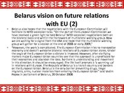Prezentációk 'The Republic of Belarus and the European Union Partnership', 8.                