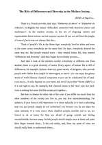 Esszék 'The Role of Differences and Diversity in the Modern Society', 1.                