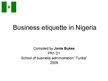 Prezentációk 'Business Etiquette in Nigeria', 1.                