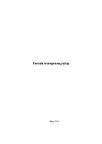 Kutatási anyagok 'Female Entrepreneurship', 1.                