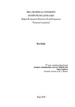 Kutatási anyagok 'Portfolio of Translations', 1.                