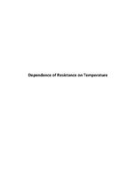 Minták 'Dependence of Resistance on Temperature', 1.                