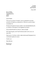 Minták 'Letter of Apology in Business', 1.                