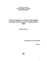 Záródolgozatok 'Oral Presentation As a Means of Developing Secondary School Learners’ Communicat', 1.                