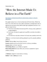 Összefoglalók, jegyzetek 'How the Internet Made Us Believe in a Flat Earth', 1.                