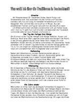 Esszék 'Was weiß ich über die Traditionen in Deutschland?', 1.                