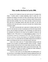 Esszék 'Mass Media Elections in Latvia', 1.                