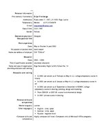 Minták 'CV Sample in English', 1.                