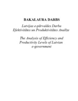 Záródolgozatok 'The Analysis of Efficiency and Productivity Levels of Latvian E-government', 1.                