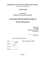 Kutatási anyagok 'Consecutive Interpreting Strategies of Novice Interpreters', 1.                
