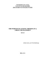Esszék 'The Purpose of Autistic Thinking in a Child's Development', 1.                