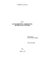 Esszék 'Is Your Identity a Reflection of the Local Culture?', 1.                