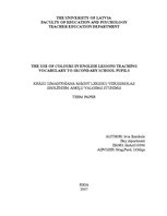 Kutatási anyagok 'The Use of Colours in English Lessons Teaching Vocabulary to Secondary School Pu', 1.                