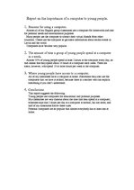 Esszék 'Importance of Computer for Young People', 1.                