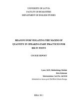 Kutatási anyagok 'Pragmatics: Violating the Maxim of Quantity', 1.                