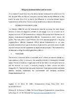 Esszék 'Religious fundamentalism and terrorism', 1.                