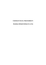 Kutatási anyagok 'Corporate Social Responsibility: Business Opportunities in Latvia', 1.                