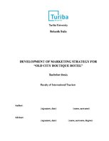 Kutatási anyagok 'Development of Marketing Strategy for "Old City Boutique Hotel"', 1.                