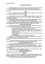 Összefoglalók, jegyzetek 'Tourism Development', 1.                