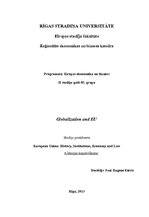 Esszék 'Globalization and European Union', 1.                
