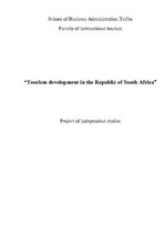 Kutatási anyagok 'Tourism Development in the Republic of South Africa', 1.                