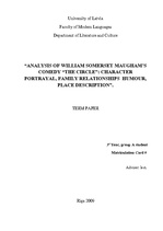 Kutatási anyagok 'Analysis of William Somerset Maugham’s Comedy “The Circle”: Character Portrayal,', 1.                